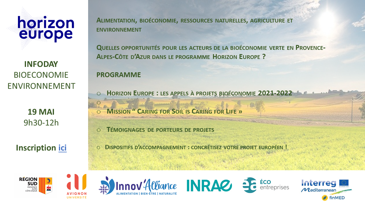 Webinaire d’information Horizon Europe :Alimentation, bioéconomie, ressources naturelles, agriculture et environnement.